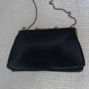 Du Val Evening Purse Bag Vintage Black Gold Rhinestones